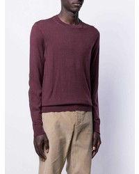 Мужская темно-пурпурная футболка с длинным рукавом от Maison Margiela