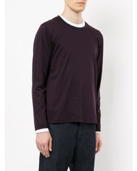 Мужская темно-пурпурная футболка с длинным рукавом от Cerruti 1881