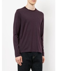 Мужская темно-пурпурная футболка с длинным рукавом от Cerruti 1881
