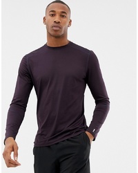 Мужская темно-пурпурная футболка с длинным рукавом от New Look