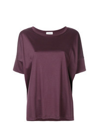 Темно-пурпурная футболка с круглым вырезом