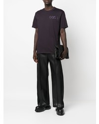 Мужская темно-пурпурная футболка с круглым вырезом с вышивкой от 032c