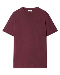 Мужская темно-пурпурная футболка с круглым вырезом с вышивкой от Off-White