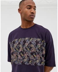 Темно-пурпурная футболка с круглым вырезом с "огурцами"