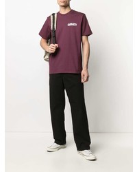 Мужская темно-пурпурная футболка с круглым вырезом с принтом от Carhartt WIP