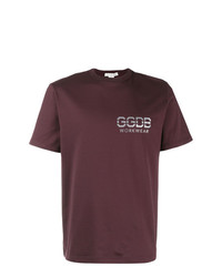 Мужская темно-пурпурная футболка с круглым вырезом с принтом от Golden Goose Deluxe Brand