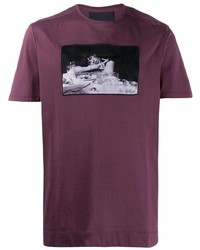Мужская темно-пурпурная футболка с круглым вырезом с принтом от Limitato