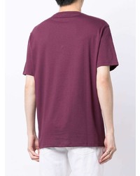 Мужская темно-пурпурная футболка с круглым вырезом с принтом от Armani Exchange