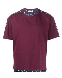 Мужская темно-пурпурная футболка с круглым вырезом с принтом от Marni