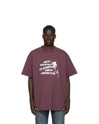 Мужская темно-пурпурная футболка с круглым вырезом с принтом от Off-White