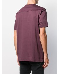 Мужская темно-пурпурная футболка с круглым вырезом с принтом от Limitato