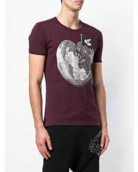 Мужская темно-пурпурная футболка с круглым вырезом с принтом от Vivienne Westwood Anglomania