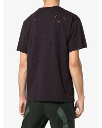 Мужская темно-пурпурная футболка с круглым вырезом с принтом от Satisfy