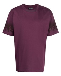 Мужская темно-пурпурная футболка с круглым вырезом с принтом от Vision Of Super