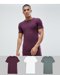 Мужская темно-пурпурная футболка с круглым вырезом от ASOS DESIGN