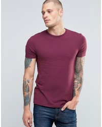 Мужская темно-пурпурная футболка с круглым вырезом от Asos