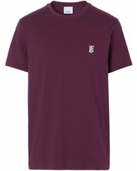 Мужская темно-пурпурная футболка с круглым вырезом от Burberry