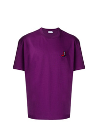 Мужская темно-пурпурная футболка с круглым вырезом от Calvin Klein
