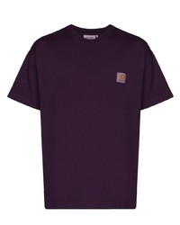 Мужская темно-пурпурная футболка с круглым вырезом от Carhartt WIP