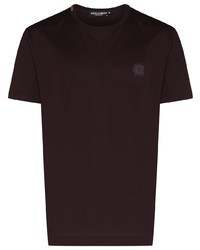 Мужская темно-пурпурная футболка с круглым вырезом от Dolce & Gabbana