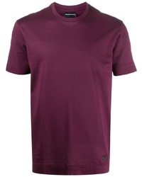 Мужская темно-пурпурная футболка с круглым вырезом от Emporio Armani