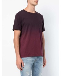 Мужская темно-пурпурная футболка с круглым вырезом от Saint Laurent