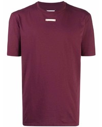 Мужская темно-пурпурная футболка с круглым вырезом от Maison Margiela