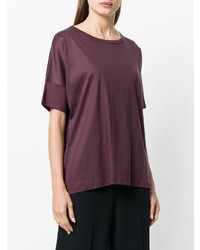 Женская темно-пурпурная футболка с круглым вырезом от Lemaire