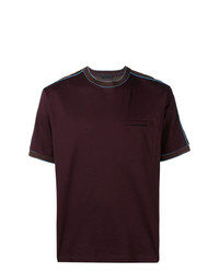 Мужская темно-пурпурная футболка с круглым вырезом от Prada
