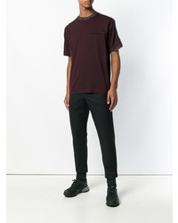Мужская темно-пурпурная футболка с круглым вырезом от Prada