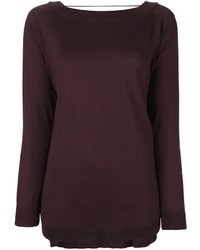 Темно-пурпурная шелковая блузка от Brunello Cucinelli