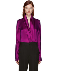 Темно-пурпурная шелковая блузка от Haider Ackermann