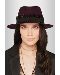 Женская темно-пурпурная шерстяная шляпа от Maison Michel