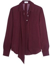 Темно-пурпурная шифоновая блузка от Frame