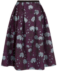 Темно-пурпурная юбка с цветочным принтом