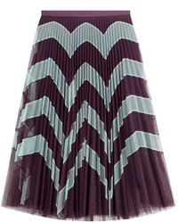 Темно-пурпурная юбка со складками