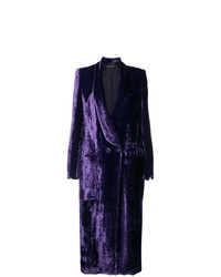 Женское темно-пурпурное бархатное пальто от Erika Cavallini