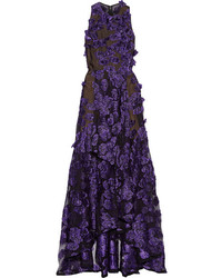 Темно-пурпурное вечернее платье с цветочным принтом от Jason Wu