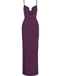 Темно-пурпурное вечернее платье от Herve Leger