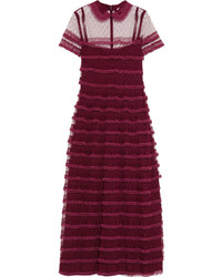 Темно-пурпурное кружевное платье от RED Valentino