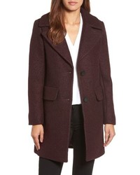Темно-пурпурное пальто букле
