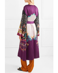 Женское темно-пурпурное пальто дастер от Etro