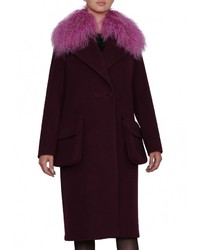 Женское темно-пурпурное пальто от Anastasya Barsukova