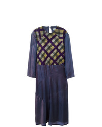Темно-пурпурное платье-миди в шотландскую клетку от Yohji Yamamoto Vintage