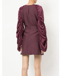 Темно-пурпурное платье прямого кроя от Roksanda