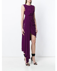 Темно-пурпурное платье прямого кроя от Off-White