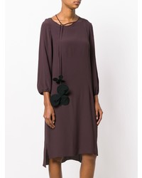 Темно-пурпурное платье прямого кроя от Marni