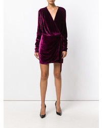 Темно-пурпурное платье прямого кроя от ATTICO