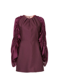 Темно-пурпурное платье прямого кроя от Roksanda