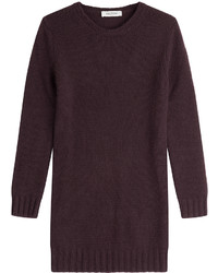Темно-пурпурное платье-свитер